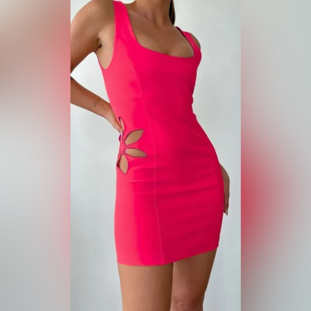 Rumored pink Sheath Mini Dress Square Neck Sleeveless NWT